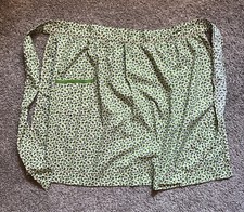 Vintage Handmade Half Apron Holly Print Christmas Pocket Tie Back