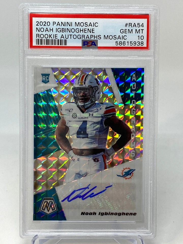 2020 Panini Mosaic Noah Igbinoghene Rookie Autographs Mosiac - PSA 10 - Rookie - Image 2 of 4