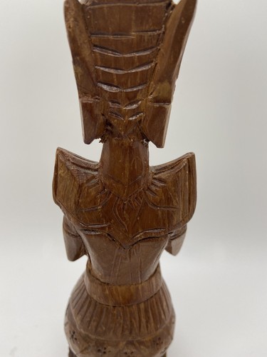 Vintage Hand Carved Acacia Wood Thai Theppanom Protector Guardian Angel Statue - Picture 5 of 8