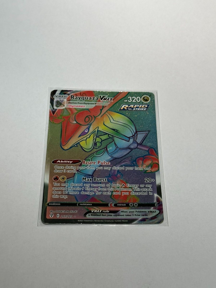 pokemon card rayquaza vmax rapid strike Pokemon card Rayquaza Vmax Rainbow Rapid Strike