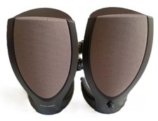 Computer Speakers Black Harman Kardon Wire HK206 AC Adapter Book Shelf Pair Work