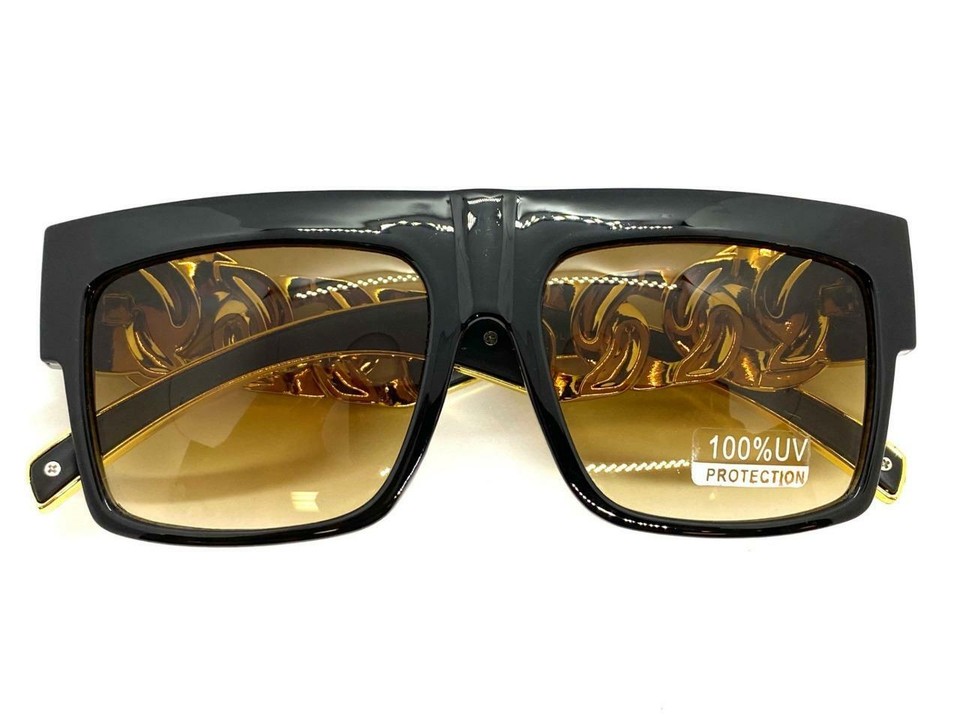 Sole Rappe Oversize Classico Retrò Hip Hop Rapper Mezzano Stile Sole Big Black Oro ...