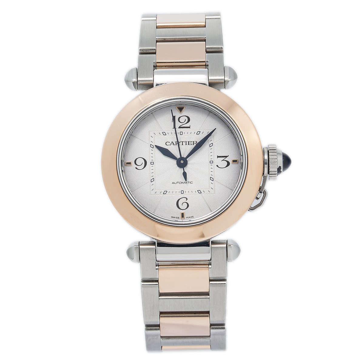 Cartier Pasha 4327 W2PA0008 Rose Gold & SS Silver Dial