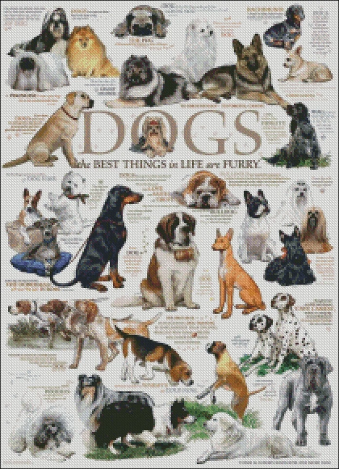 Dog Quotes - Chart Counted Cross Stitch Patterns Needlework DIY DMC Color 14 ct - Image 2 of 2