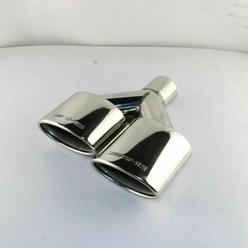 left Side For AMG Dual Universal Exhaust Stainless Steel Oval Exhaust Tip - Picture 3 of 5