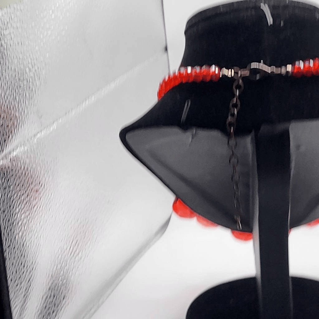 Handmade Red Crystal Statement Necklace - image 3