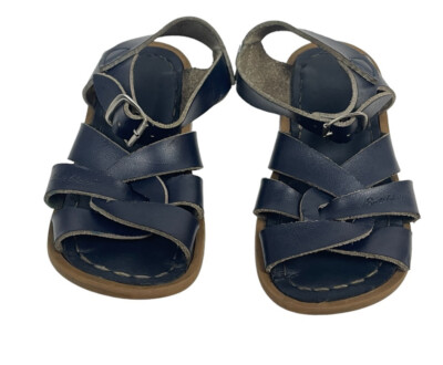 Sun Salt Water Little Girl Leather Sandals Shoes Navy Blue Toddler