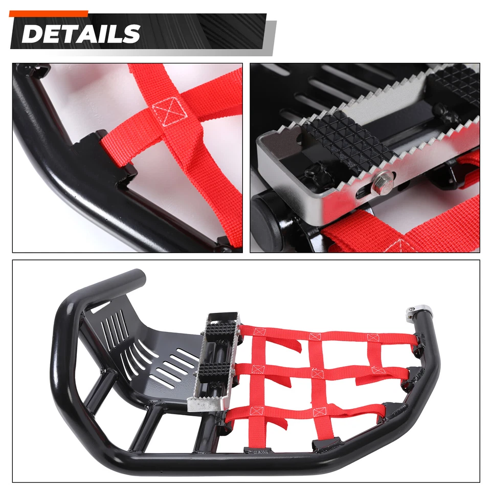 Pair Nerf Bars Heel Guards For All Years Honda TRX 450R Sportrax 450 Red Nets - Image 2 of 4