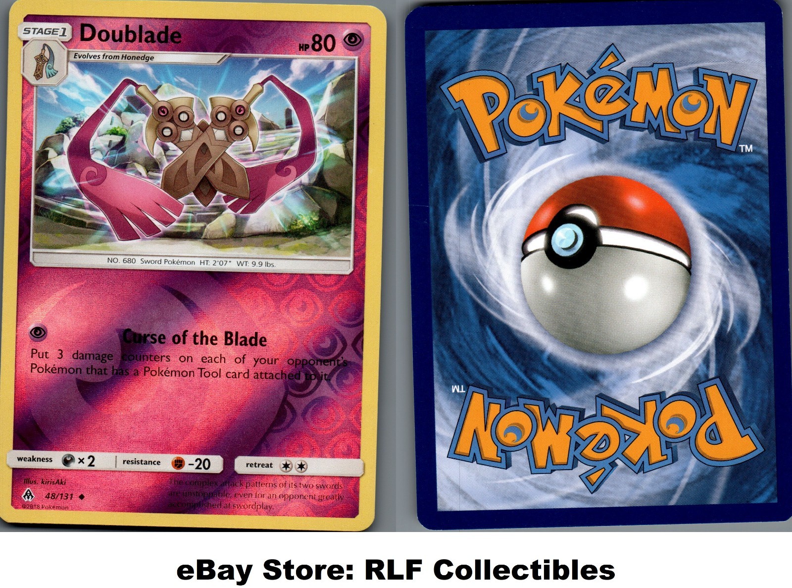 2018 Pokemon, S&M Forbidden Light, #48/131 Doublade, Reverse Holo Uncommon