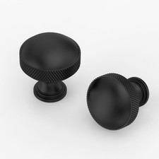 10 Pack Matte Black Knurled Cabinet Knobs Kitchen Black Drawer Knobs Dresser ...