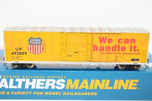 Coche de caja aislado Walthers HO UP Union Pacific 50' #493009 desgastado | Zustand: Used