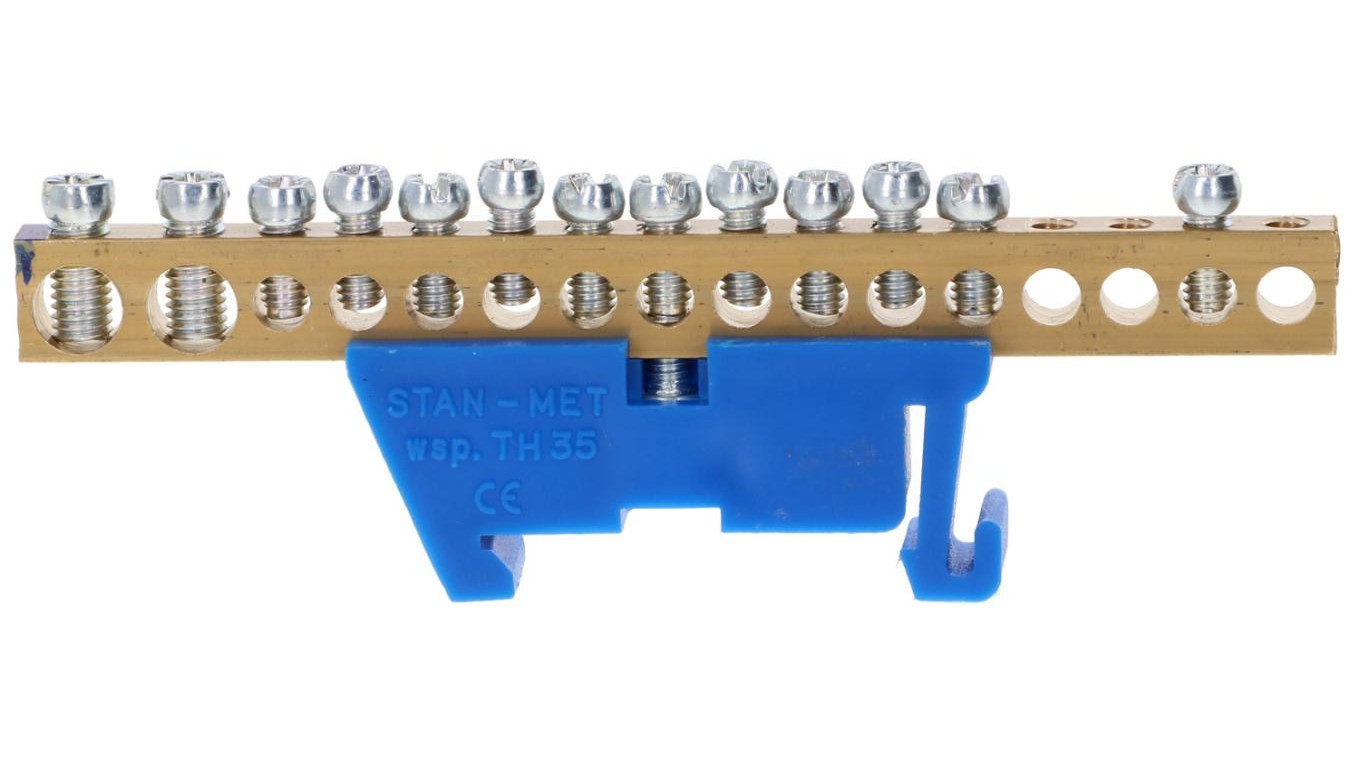 Terminal strip 14x10mm² + 2x25mm² blue TH 48.565