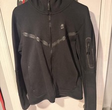 BLACK NIKE TECH FLEECE ZIP UP HOODIE SIZE SMALL