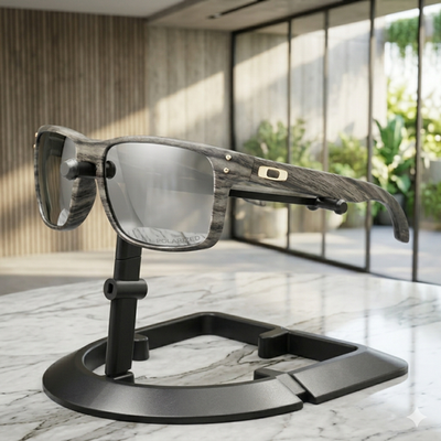 OAKLEY ゴーグル グレー/ミラー Oakley Style Holbrook Sunglasses Wood Grain Silver Mirror