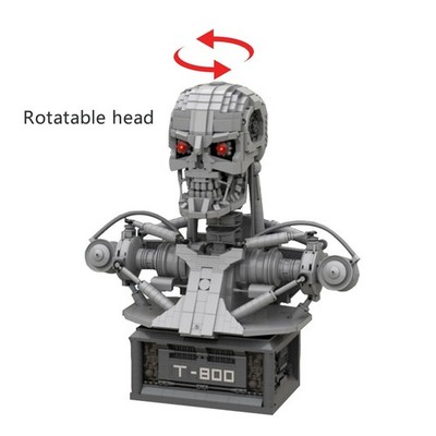 MOC Motorized Terminator T-800 Bust Model with Power Functions 3078 Parts