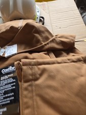 NWT NEW Carhartt Mens Duck Bib Overalls R02-BRN Size 42x30 Quilted Work Outdoor