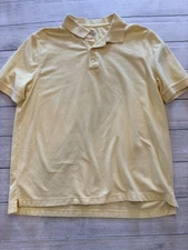 Croft & Barrow Polo Shirt Mens Large Yellow Easy Care Pique Golf Short Sleeve