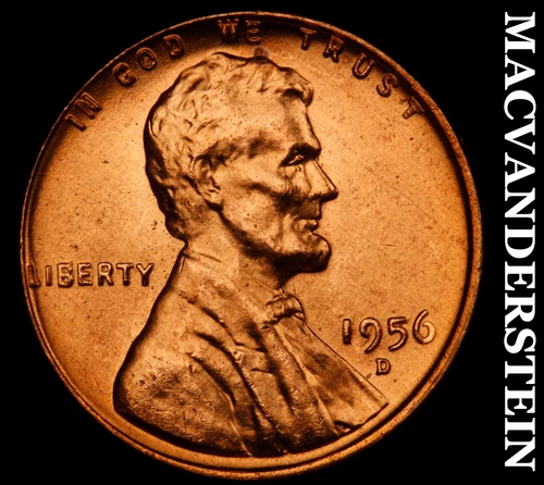 1956-D Lincoln Wheat Cent- Choice Gem Brilliant Uncirculated Luster #J5083