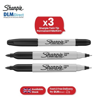 Sharpie Doppelspitze schwarz Permanentmarker 3er Pack feine und ultrafeine Tintenstifte