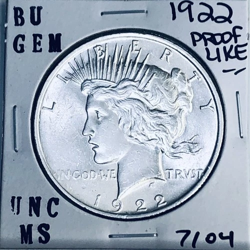 1922 P BU GEM PEACE SILVER DOLLAR UNC MS+++ U.S. MINT RARE COIN 7104