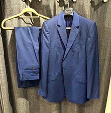 Duchamp London Men’s Blue 2-Piece Suit 38R 32W Wool Mohair 2-Button