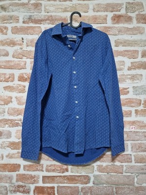 LIU JO HERREN BAUMWOLLHEMD GR M MAN CASUAL VINTAGE BLAU TOP ZUSTAND