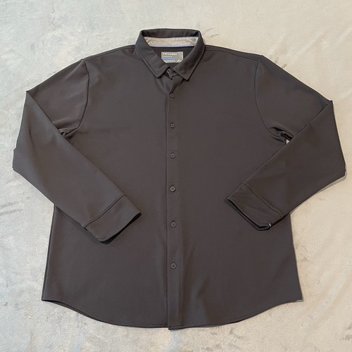 Twillory Shirt Mens XXL Black Athleisure Button Up Performance Stretch