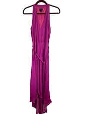Banana Republic Tank Hi Lo Dress Pink 6 Feminine Glam Chic Belted Romantic