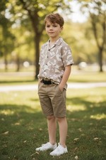 Boys Summer Outfit Set   Shirt  DKNY Shorts   Size 8