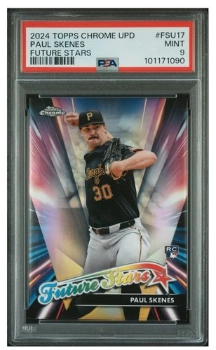 Paul Skenes 2024 Topps Chrome Update Future Stars Refractor Rookie Pirates PSA 9