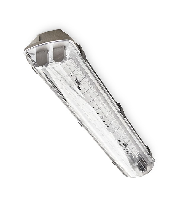 HEMI TUBE GREY LINEAR LIGHT AIRTIGHT 2X 18W OP-2A0000-01
