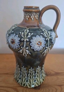 Antique Whisky/Liqueur Royal Doulton Jug for James Borrough Lambeth LTD .