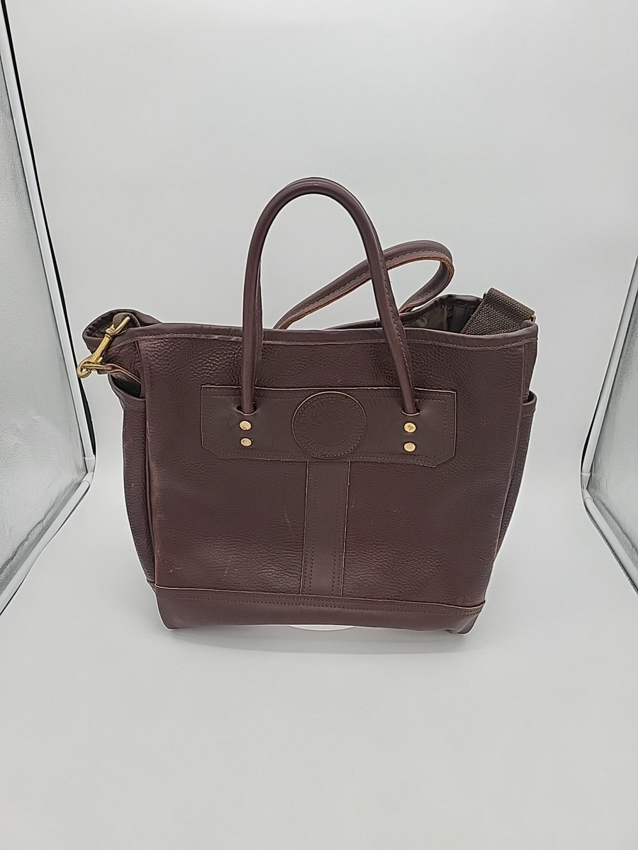 Vintage USA Made Duluth Pack Smooth Brown Sportsman Leather Tote 