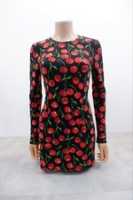 Dolce Gabbana Womens Mini Dress Size Uk 8 Cherry Long Sleeve Immaculate 