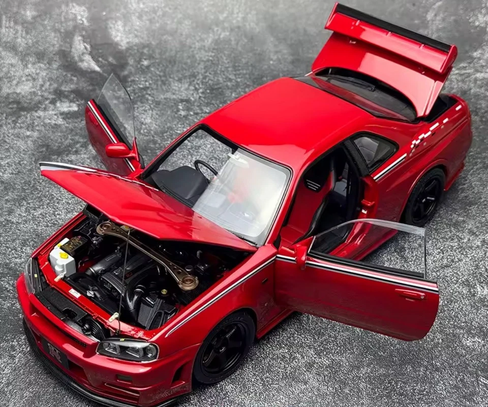 1/18 - Motorhelix - Nissan Skyline GT-R R34 NISMO - Red - Fully Opening Diecast - Image 2 of 4