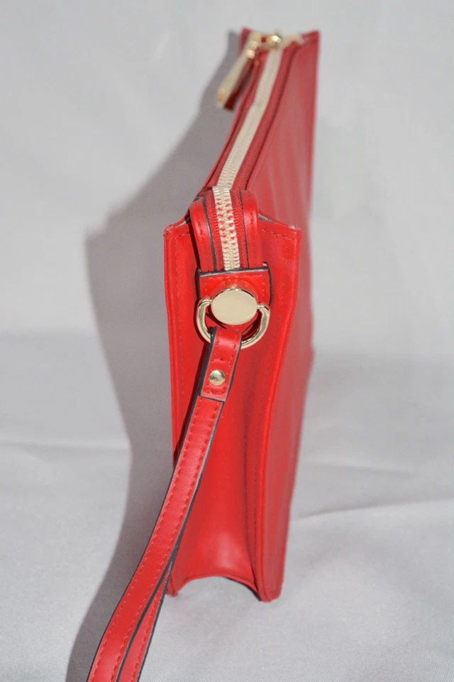 AIMEE KESTENBERG Studded Wristlet Red Leather Large Clutch Zipper Top Purse - Image 4 of 4