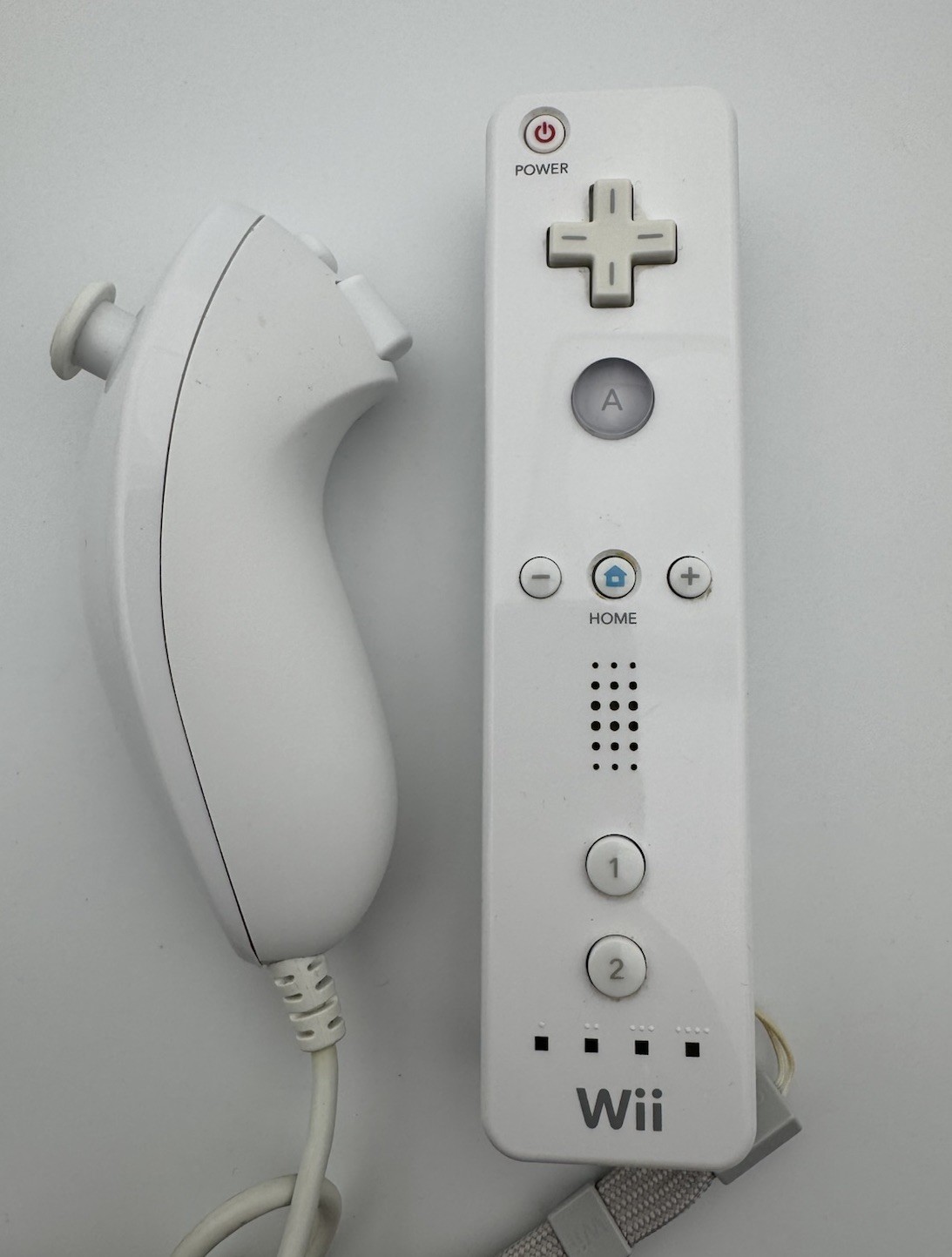 Nintendo Wii Remote RVL-003 + Nunchuk Blanc Officiel Testée