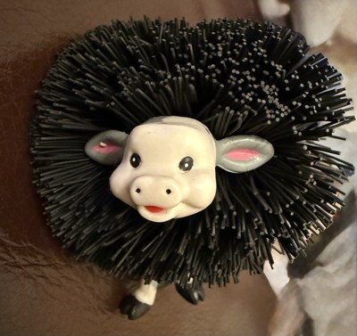 Vintage 1990s KOOSH Ball Critter Animals - Black Calf Sensory Pet