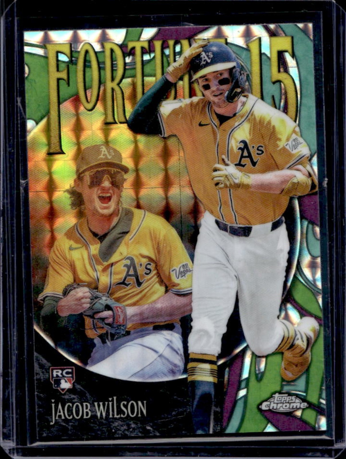 2025 Topps Chrome Update Jacob Wilson Fortune 15 RC Geometric Refractor #F15-18