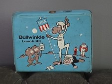 RARE 1963 ROCKY & BULLWINKLE VINYL LUNCH BOX THERMOS SPACE CARTOON COLLECTIBLE 