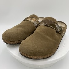 Earth Origins Eloise Womens Clogs 8.5 M Brown Suede Faux Fur Lined Comfort Shoes