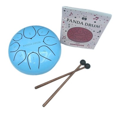 6'' Steel Tongue Blue Drum C Tune Hank Handpan + Bag Book Mallets Handmade