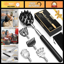 Telescoping Back Scratcher with 5 Heads - Perfect Gift for Dad, Men  Women