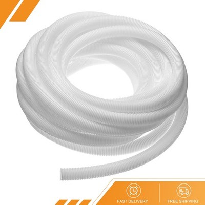 3/4 Inch x 33Ft Split Wire Loom Tubing Guard Convoluted Flex White