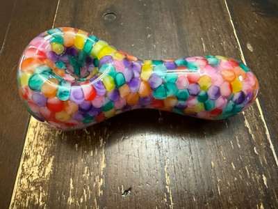 4  Glass Pipe Bowl Floating Colorful Jelly