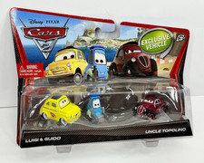 Disney Pixar Cars 2 Luigi Guido Uncle Topolino 3-Pack Exclusive 2010 New Sealed