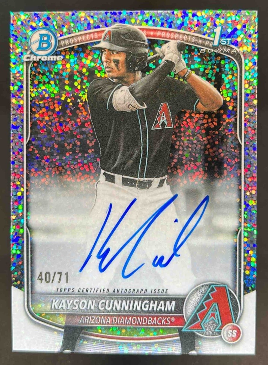 2025 Bowman Draft Kayson Cunningham Chrome Auto Sparkle Refractor 1st #/71