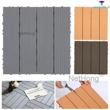 Nicoman Interlocking PVC Decking Tiles Outdoor Balcony Wood Effect Patio Tiles