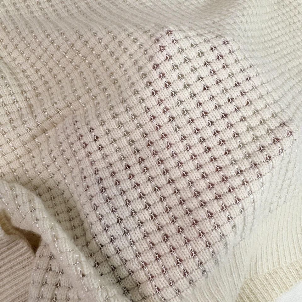 Suéter Vince Mujer Textura Mediana Tejido Waffle Pullover Cuello Redondo Foto 3 de 4