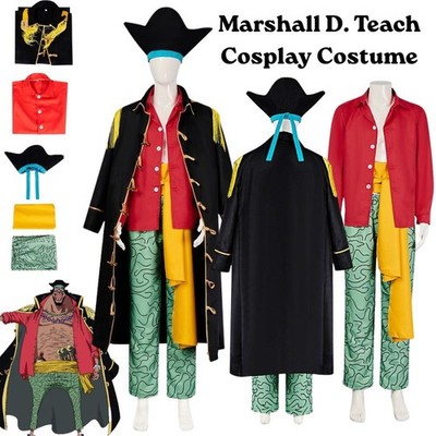 One Piece Live Action 2 Marshall D.Teach Cosplay Costume Cloak fullset Halloween